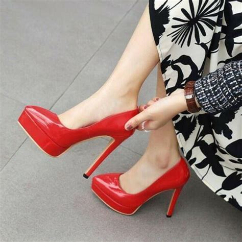 Sexy Womens Patent Leather Closed Toe Pumps High Stilettos Heels Platform Shoes Ebay