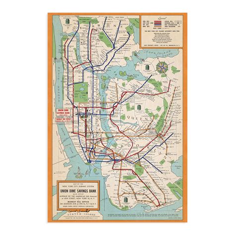 Historix Vintage New York City Subway Map Poster X Inch