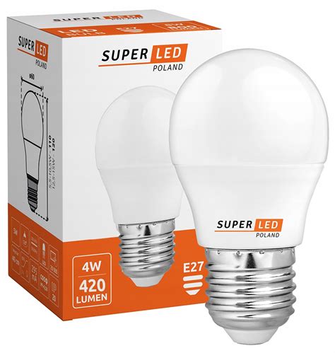 Żarówka LED G45 E27 4W SMD kulka biała neutralna 1150 Cena Opinie