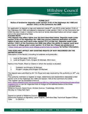 Fillable Online Php Wiltshire Gov Form Ca Notice Of Landowner