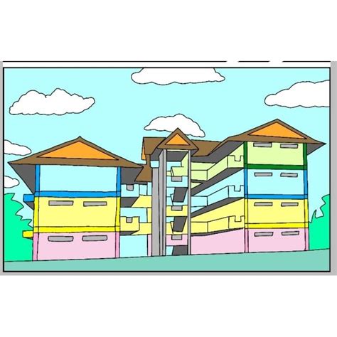 Lukisan Gambar Bangunan Kartun Shopee Malaysia