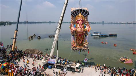 Khairatabad Ganesh Nimajjanam Drone Visuals 2023 Khairatabad Ganesh