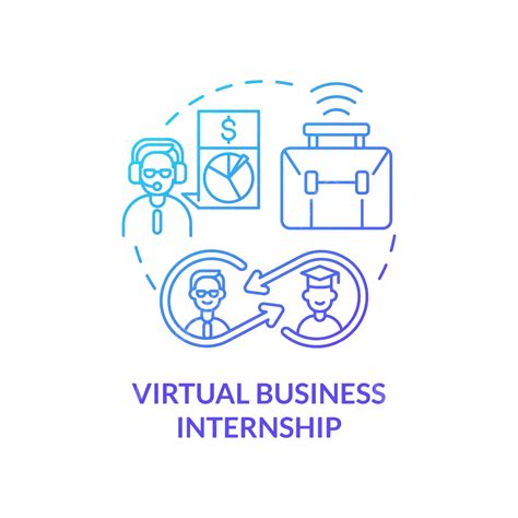 Virtual Business Internship Concept Icon Internship Symbol Blue Vector