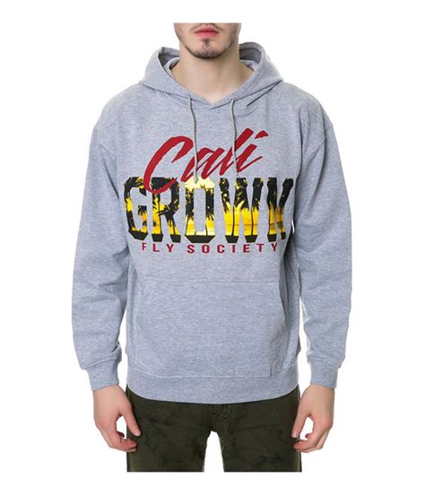 Fly Society Mens Cali Grown Hoodie Sweatshirt Grey Large Ebay