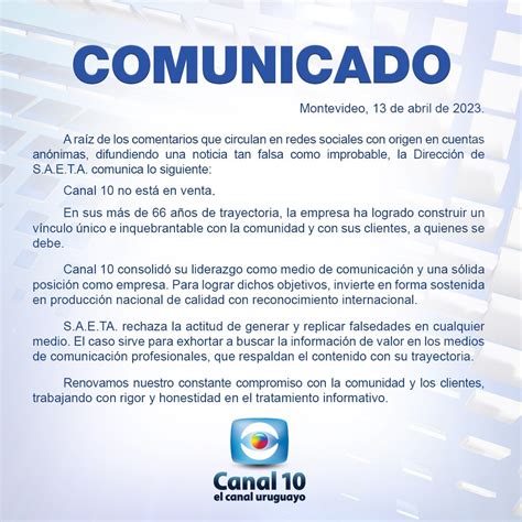 Teleuruguaya On Twitter Canal Lanz Un Comunicado Desmintiendo Lo