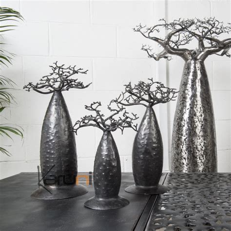 Arbre à Bijoux design Baobab 40 45 cm métal recyclé Madagascar