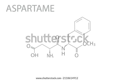 Aspartame Chemical Molecular Skeletal Formula Vector Stock Vector