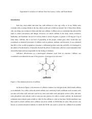 Laboratory Report On Extraction Of Caffeine Docx Experiment 6