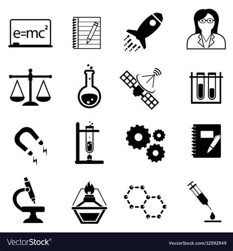 Science And Scientific Discovery Icons Royalty Free Vector