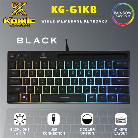 Jual Komic Gaming Keyboard Wired Membrane Rainbow Backlight