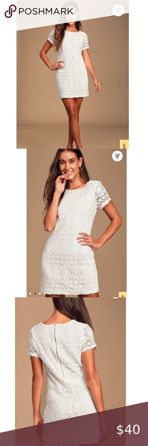 Lulus Love You For Eternity White Lace Shift Dress White Lace Shift