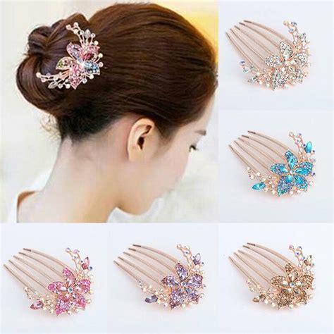 Buy Comb Wedding Crystal Diamante Hair Pins Clips Rhinestone Bridal