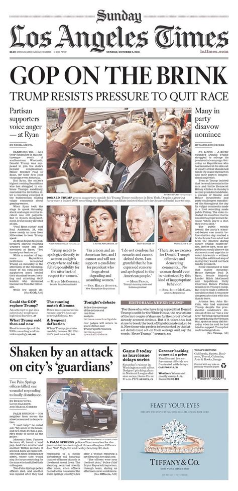 Front page of the Los Angeles Times : r/hillaryclinton