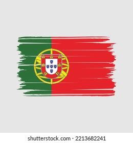 Portugal Flag Brush Strokes Painted Stock Vector Royalty Free