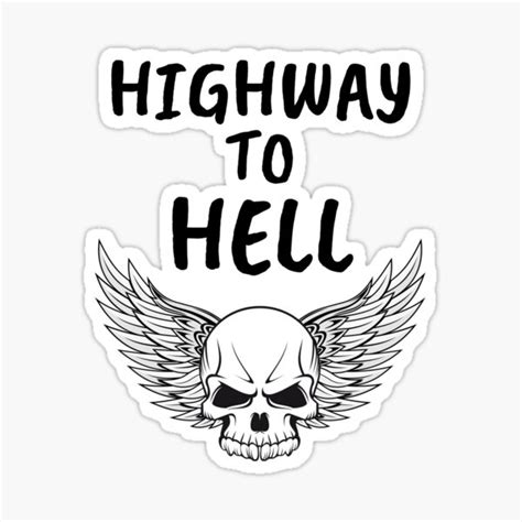 Highway To Hell Skull And Wings Sticker For Sale By Riveofficial