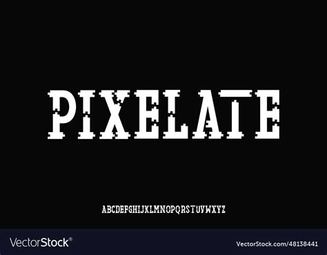 Pixel art alphabet font design suitable Royalty Free Vector