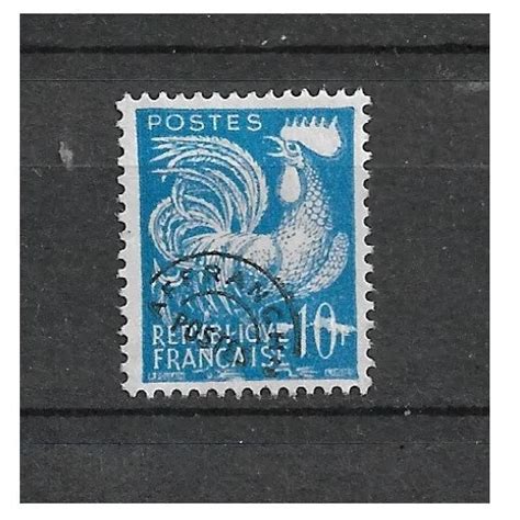 TIMBRE FRANCE PREOBLITÉRÉ YT PR110 MI 1151 Coq 10F bleu 1953 1959 EUR 0