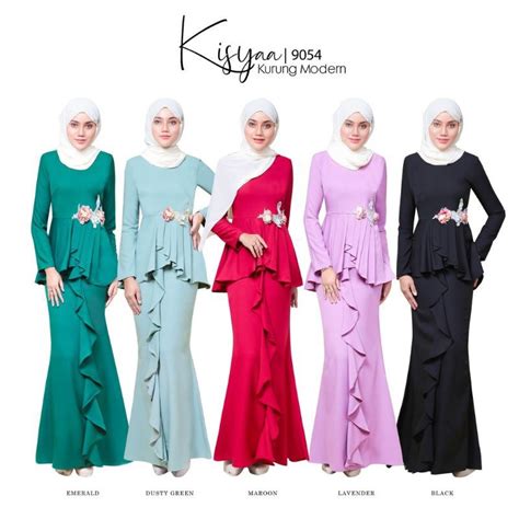 S Xl Kisyaa Kurung Modern Baju Raya Kenduri Bridesmaid Wedding Dinner