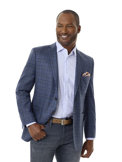 Blue Plaid Sport Coat Corporate Image Tom James Company