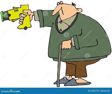 Grandpa With A Stun Gun Stock Illustration Illustration Of Cane 17872775
