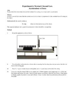 Experiment 6: Newton’s Second Law. Acceleration … / experiment-6-newton-s-second-law ...