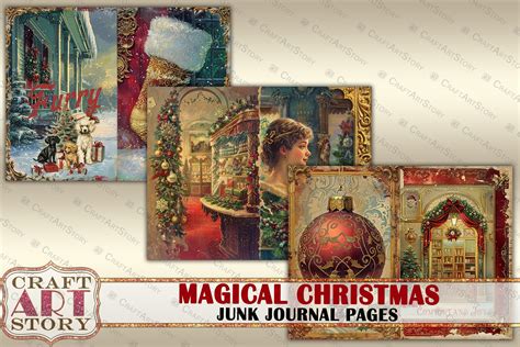 Magical Christmas Junk Journal Kit Printable Junk Journal By Craftartstory Thehungryjpeg