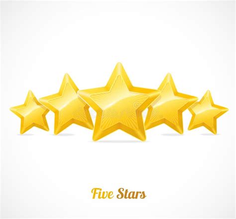 Vector Star Rating With Five Gold Stars Concept Stock Vector