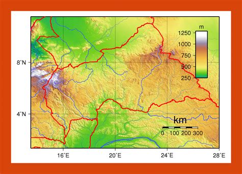 Physical map of Central African Republic | Maps of Central African ...