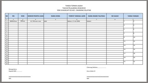 Detail Contoh Buku Tanda Terima Dokumen Koleksi Nomer