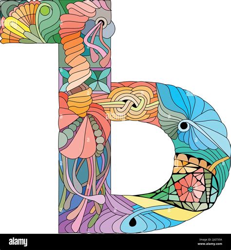 Hand Painted Art Design Letter Cyrillic Zentangle Object Russian