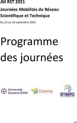 Programme des journées JM RST 2021 Journées Mobilités du Réseau