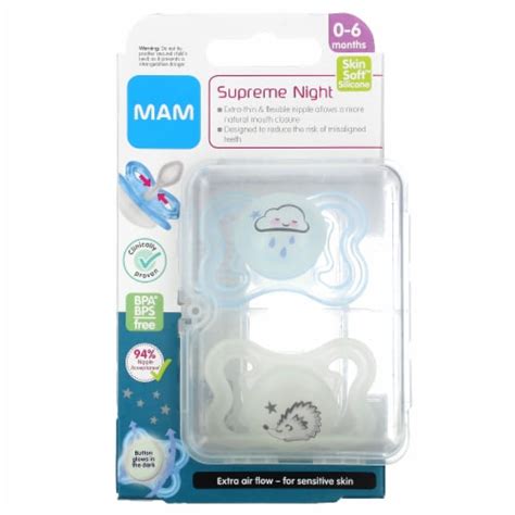 MAM Supreme Night Baby Pacifier For Sensitive Skin Patented Nipple