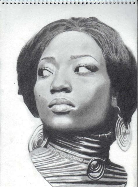 Efya Ghanaian Music Sensation Drawn In Pencil Black Women Art