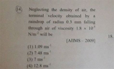 The Rms Velocity Of Air At Ntp Will Be If Density Of