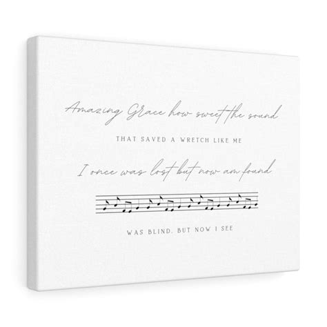 Amazing Grace Hymn Wall Art Christian Canvas Art Amazing Grace Sign