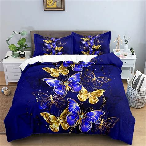 3d Colorful Butterfly Duvet Cover Natural Floral And Butterflies Pattern Bedding Set For Girl