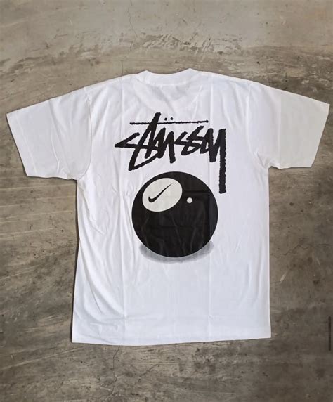 STUSSY X NIKE SS 8 BALL WHT Men S Fashion Tops Sets Tshirts Polo