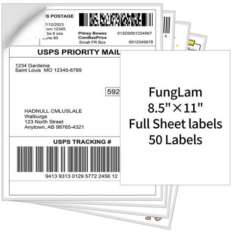 Full Sheet Shipping Labels Full Page Labels 8 5 X 11 FungLam