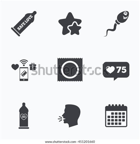 Safe Sex Love Icons Condom Package Stock Vector Royalty Free 451201660 Shutterstock