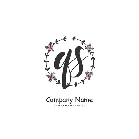 Qs Initial Handwriting And Signature Logo Design With Circle Beautiful