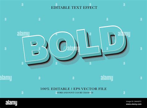 Bold 3d Text Effect Styles Mockup Concept Black Text Stock Vector Image