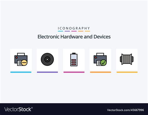 Devices Line Filled Icon Pack Including Vector Image