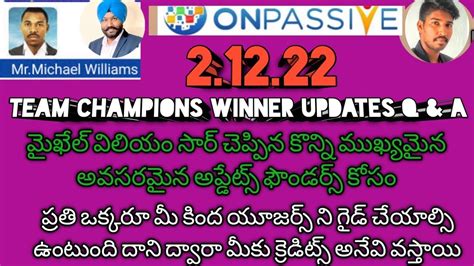 ONPASSIVE TELUGU MICHAEL DHILLON SIR LATEST WEBINAR UPDATES TODAY