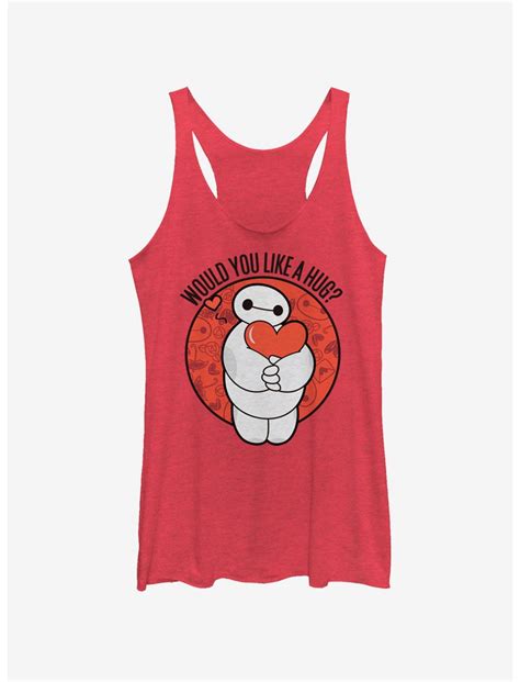 Disney Big Hero 6 Baymax Hug Womens Tank Top Red Boxlunch