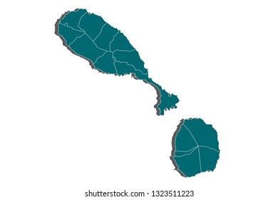 Saint Kitts Nevis Location Map Shows Stock Illustration 2215430433