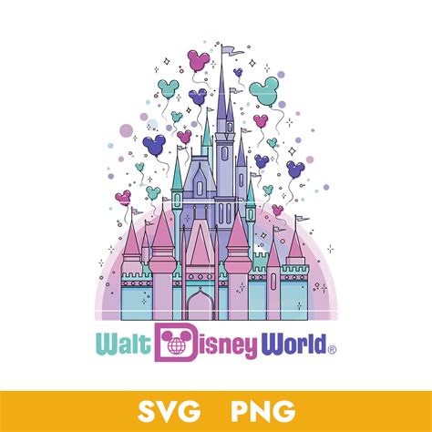 Walt Disney World Svg Watercolor Disney Castle Svg Disney Inspire