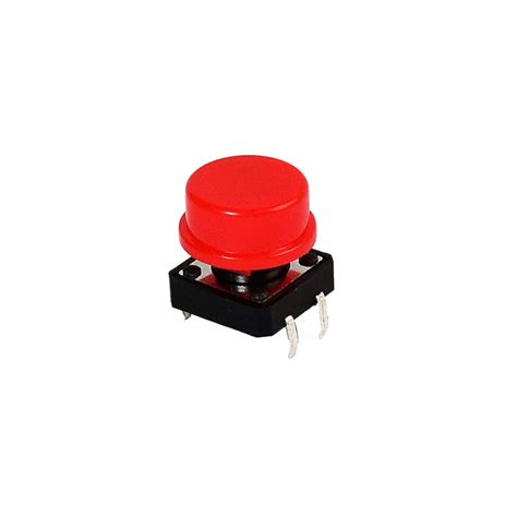 BOTON PUSH BUTTON 12X12X7 3MM 4 PINES ABIERTO ROJO