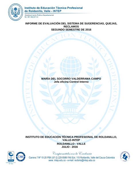 PDF INFORME DE EVALUACIÓN DEL SISTEMA DE SUGERENCIAS QUEJAS