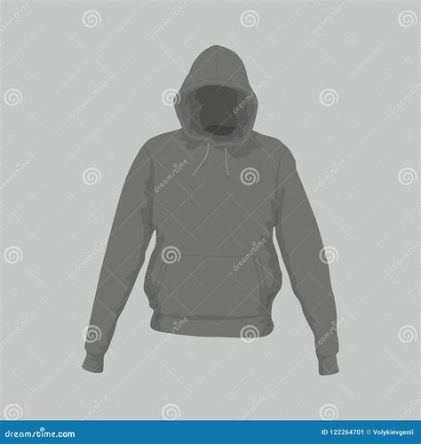 Men`s Black Hooded Sweatshirt Stock Vector Illustration Of Clothing