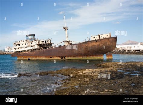 Shipwreck Of Temple Hall Or Telemon Ship Arrecife Lanzarote Canary